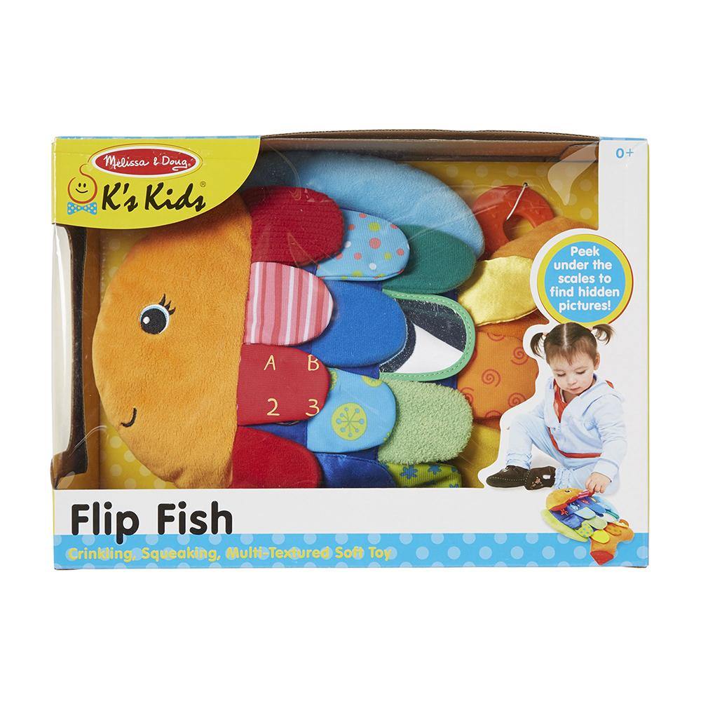Melissa & Doug Flip Fish Infant Toy - Interactive Baby Toy for Sensory Play, Learning & Development - Perfect for Tummy Time & Early Childhood Education