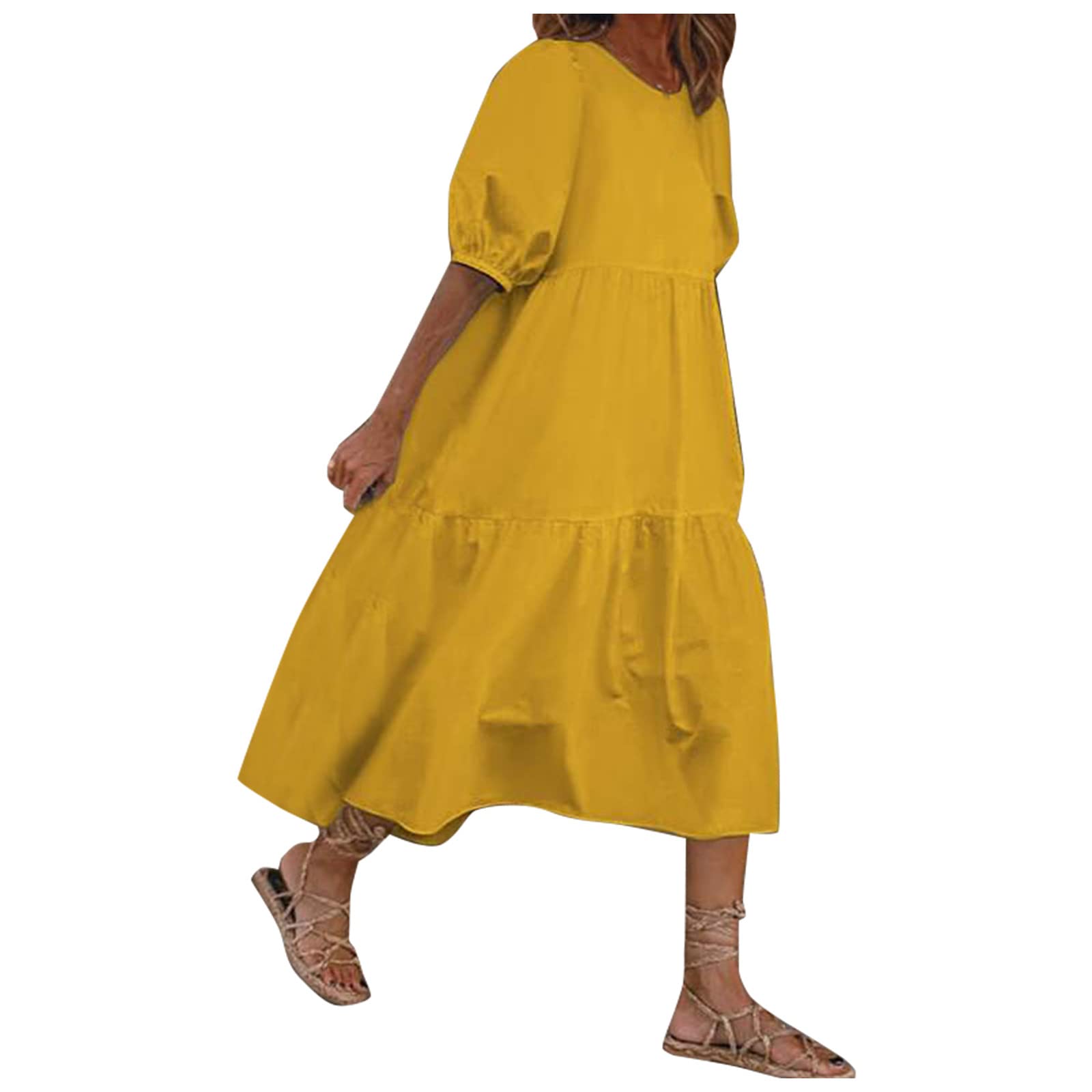 HUANKD Women's Dresses for All Seasons - Summer, Spring & Winter Country Style Dresses S-5XL | Perfect for Boots, Casual Outings & Country Events