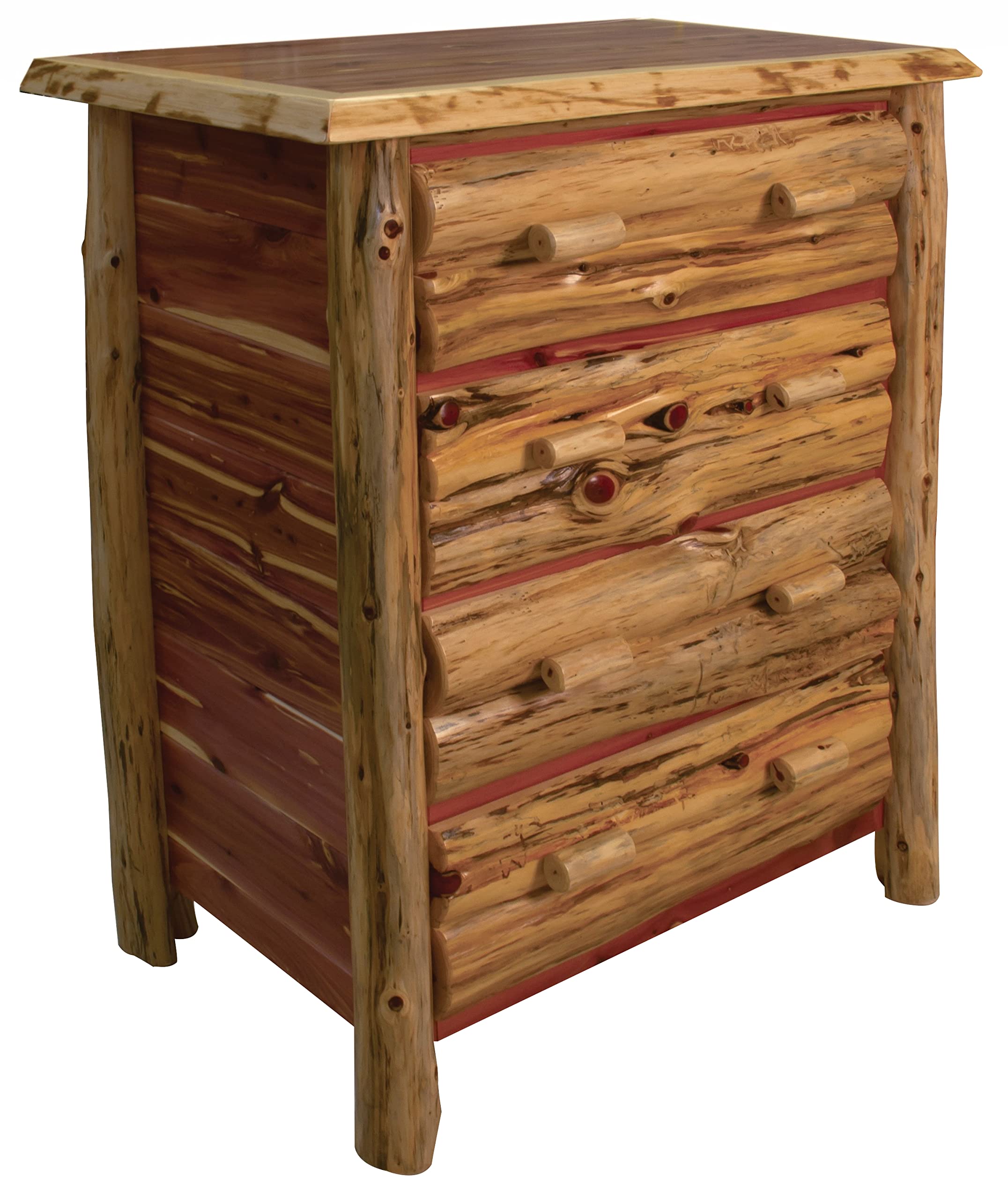 Red Cedar Wood 4-Drawer Dresser - Solid Wood Storage Chest for Bedroom, Closet Organization & Home Decor