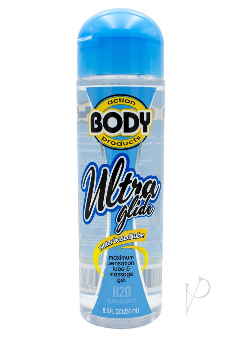 Body Action Ultra Glide Water Based Personal Lubricant - 8.5 oz Long Lasting & Hypoallergenic Lube for Couples, Sensitive Skin & Intimate Use - Perfect for Massage, Toys & Enhanced Comfort