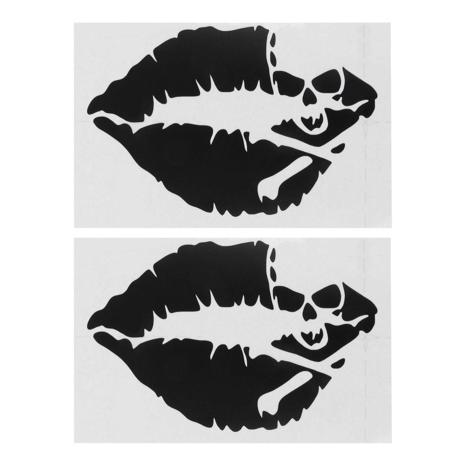 VICASKY 2pcs Kiss Mark Lips Car Decal Sticker - Hot Lip Design for Cars, Trucks, Laptops, Windows - Cute DIY Body Sticker for Auto Decoration & Personalization - Black - Perfect for Valentine's Day Gifts & Couple Car Accessories