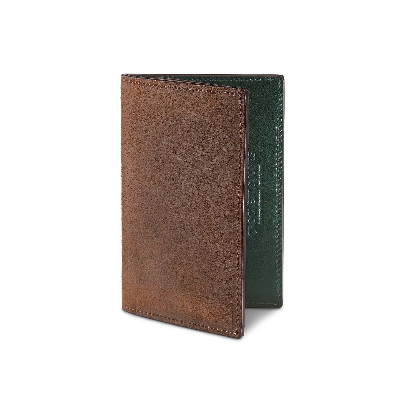 Premium Folded Card Case - Dark Brown Rough Out Suede Leather Wallet for Men & Women | Perfect for Credit Cards, IDs & Cash | Everyday Carry & Travel Essential