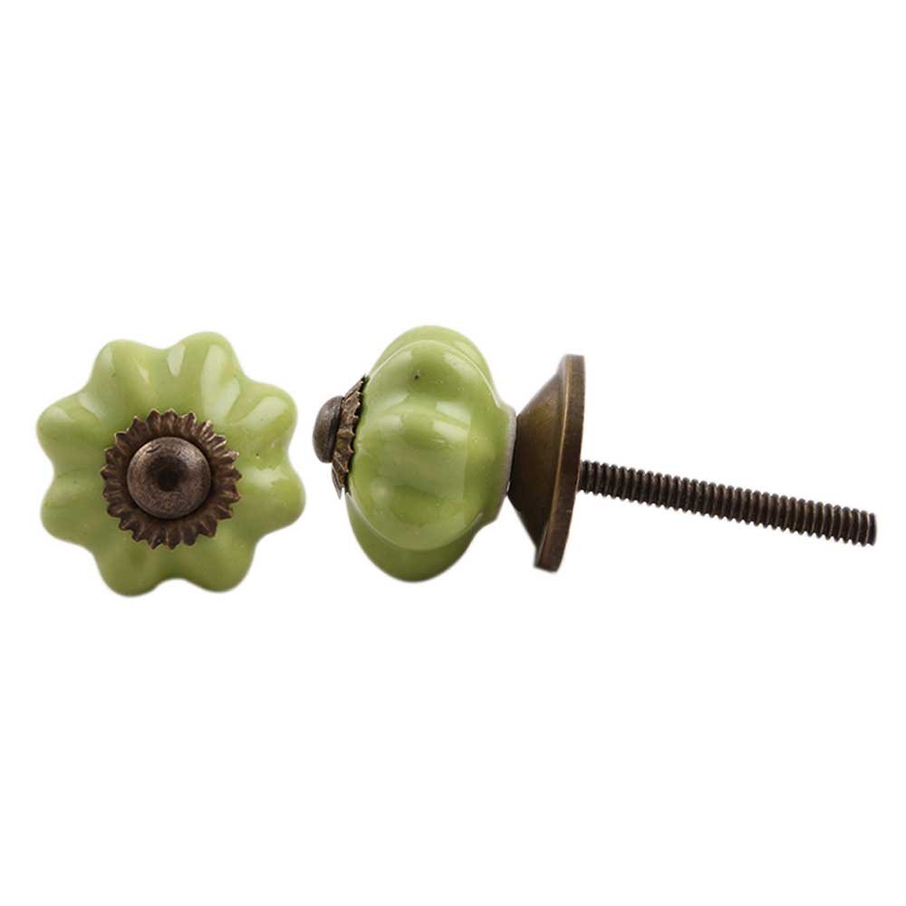 Premium 14-Piece Ceramic Green Solid Cabinet Knobs - Elegant Drawer Pulls for Kitchen, Dresser & Furniture Hardware - Perfect for Home Decor & DIY Upgrades