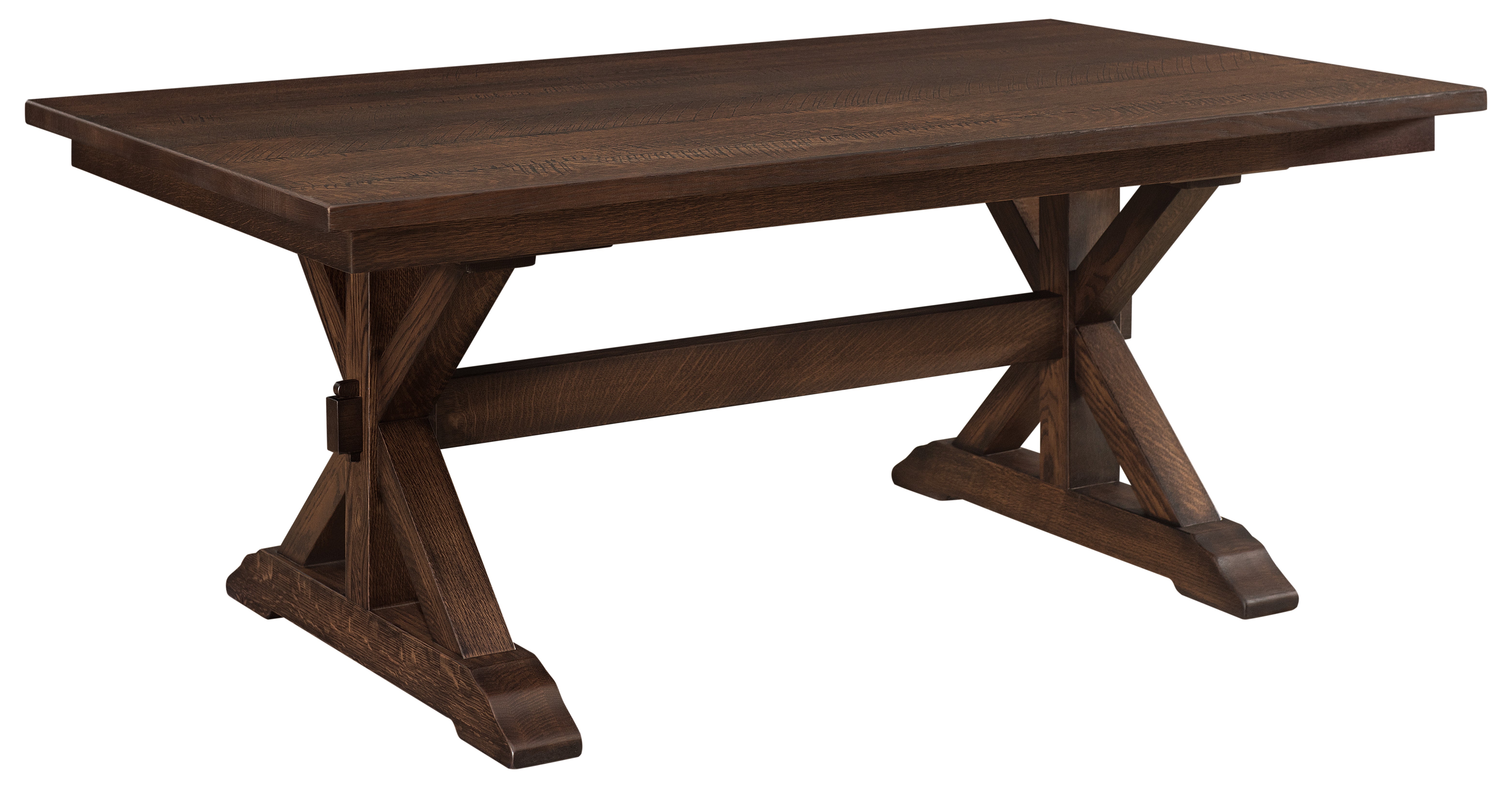 Sawyer Solid Wood Trestle Dining Table - Rustic Farmhouse Style for Kitchen, Dining Room & Home Office | Perfect for Family Gatherings & Workspace