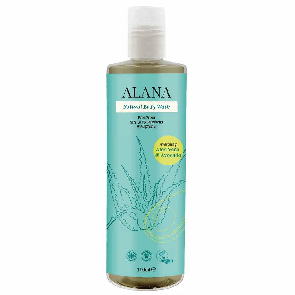 Aloe Vera & Avocado Natural Body Wash 100ml - Hydrating & Soothing for Dry & Sensitive Skin - Perfect for Daily Shower & Spa Relaxation