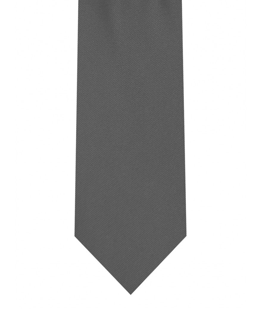 Elegant Dark Grey Silk Tie and Pocket Square Set - Perfect for Weddings, Business Meetings & Formal Events