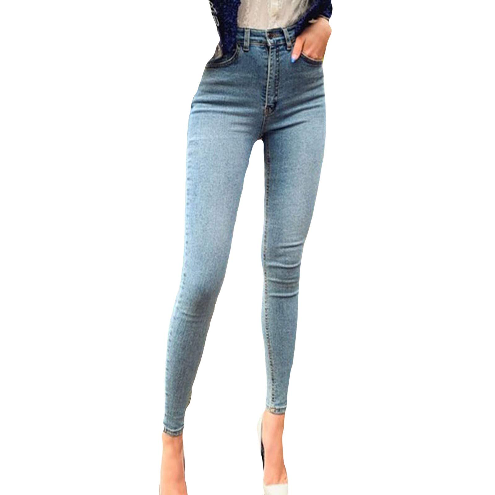 Women's High Waist Slim Denim Jeans - Plus Size Black Cargo Pants with Gradient Wash | Stretchy Comfort Fit for Casual Wear & Everyday Fashion