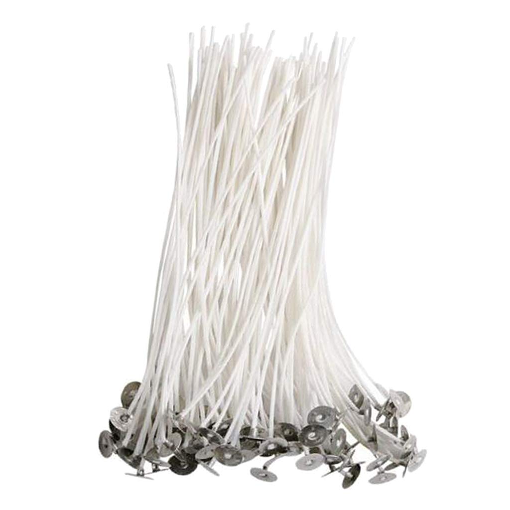 oshhni 100-Pack 9cm Natural Cotton Candle Wicks - Low Smoke Pre-Waxed & Pre-Tabbed for DIY Candle Making - Perfect for Home Candles, Jar Candles & Wax Melts (100% Natural Cotton Core)