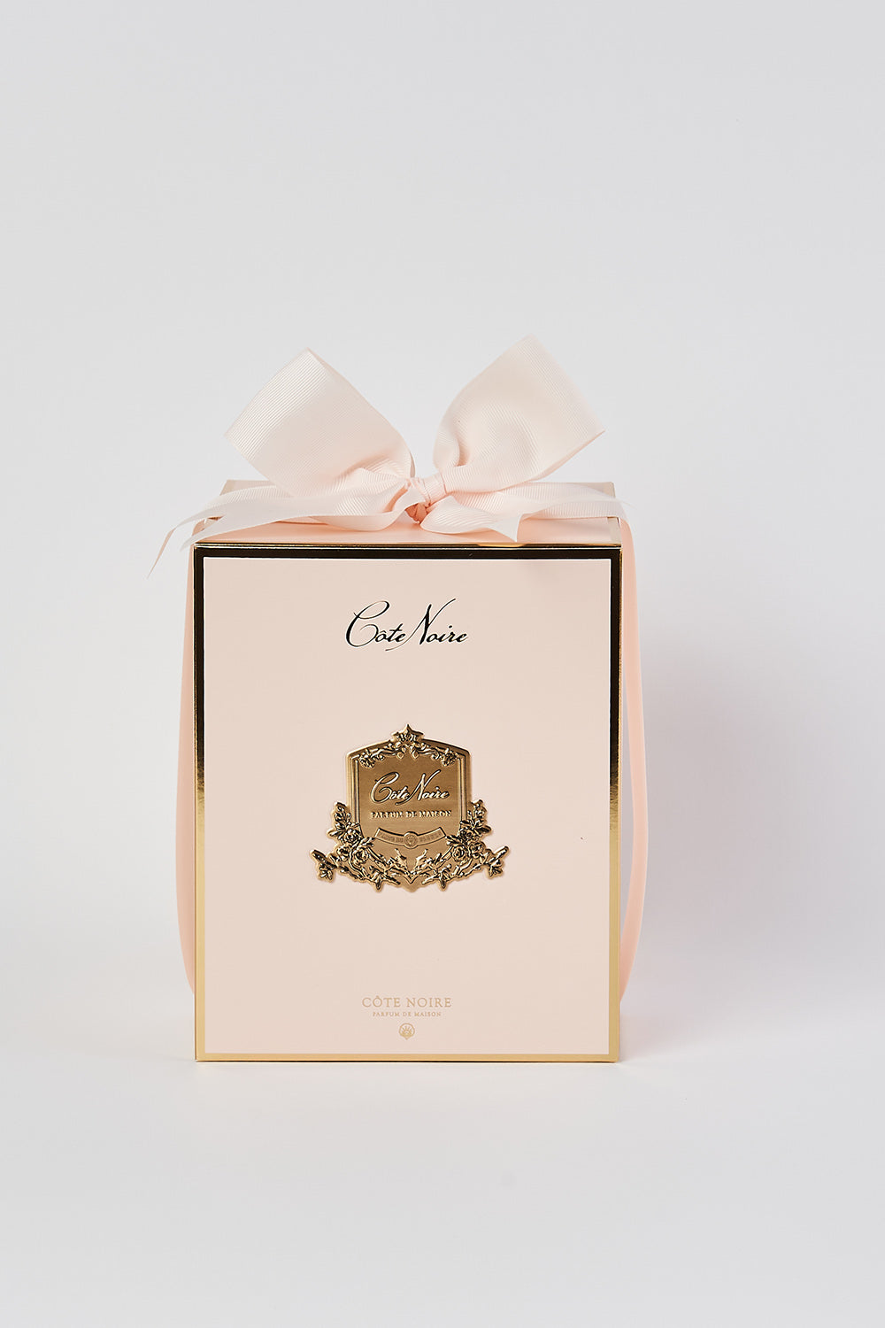 Côte Noire Round Art Deco Scented Pink Candle - Luxury Home Decor, Romantic Gift for Women, Perfect for Bedroom & Bathroom Aromatherapy