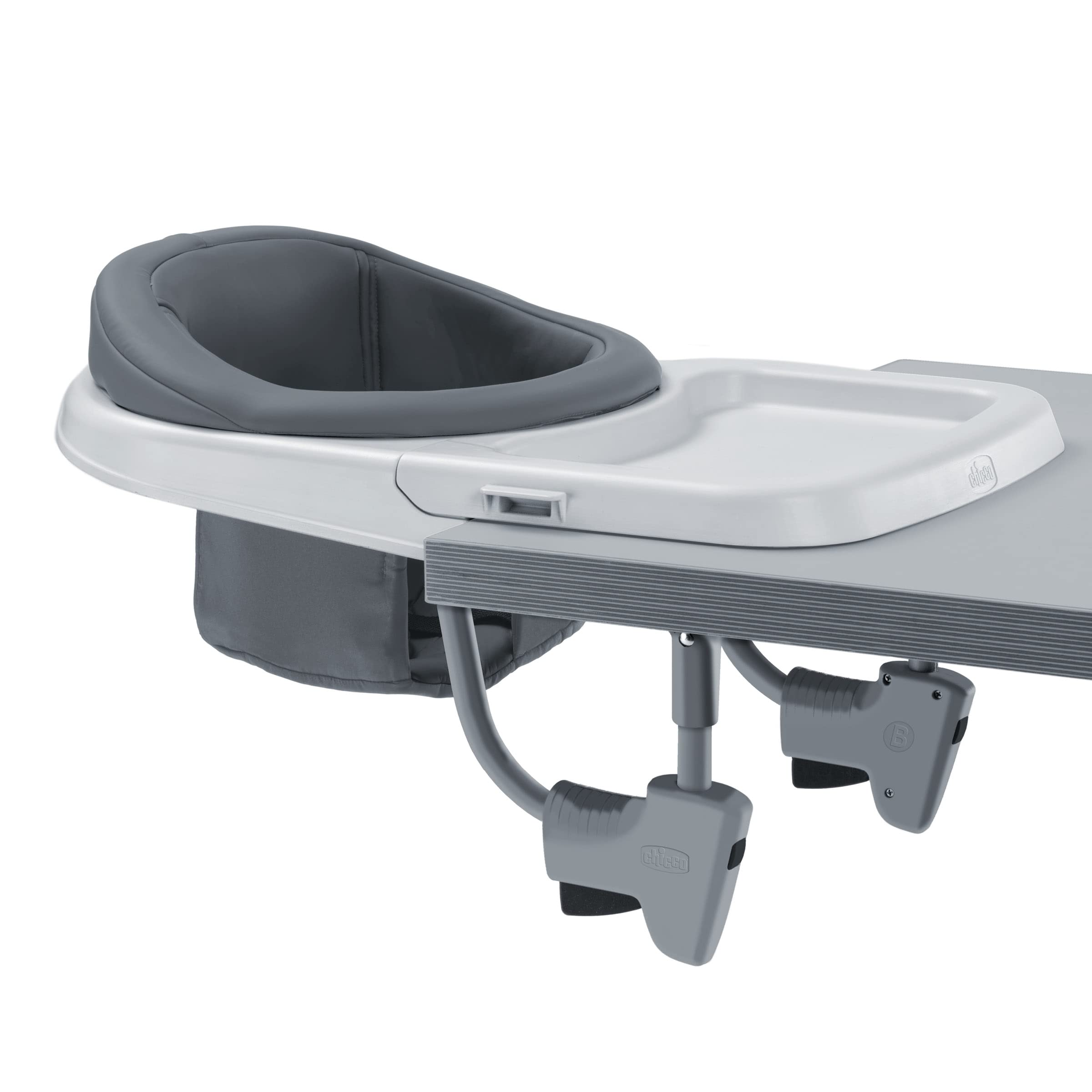 Chicco FastLock® 360 Rotating Hook-On High Chair - Portable Baby & Toddler Dining Chair with Quick Setup | Charcoal Grey | Perfect for Home, Restaurant & Travel Use