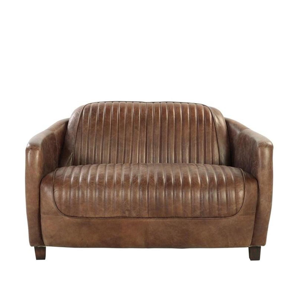 Acme Furniture Brancaster Loveseat in Retro Brown - Mid-Century Modern Two-Seater Sofa for Living Room, Lounge & Office - Perfect for Small Spaces & Cozy Home Decor