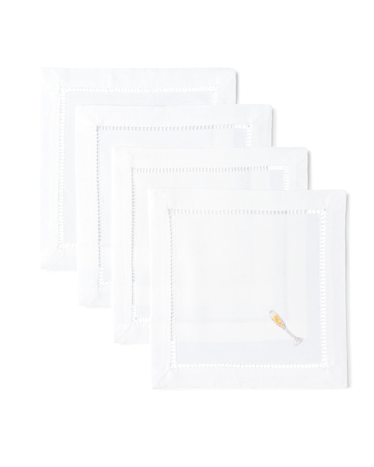 Elegant Champagne Cocktail Napkins Set of 4 - Premium Quality Party Napkins for Wedding, Bridal Shower & Special Occasions