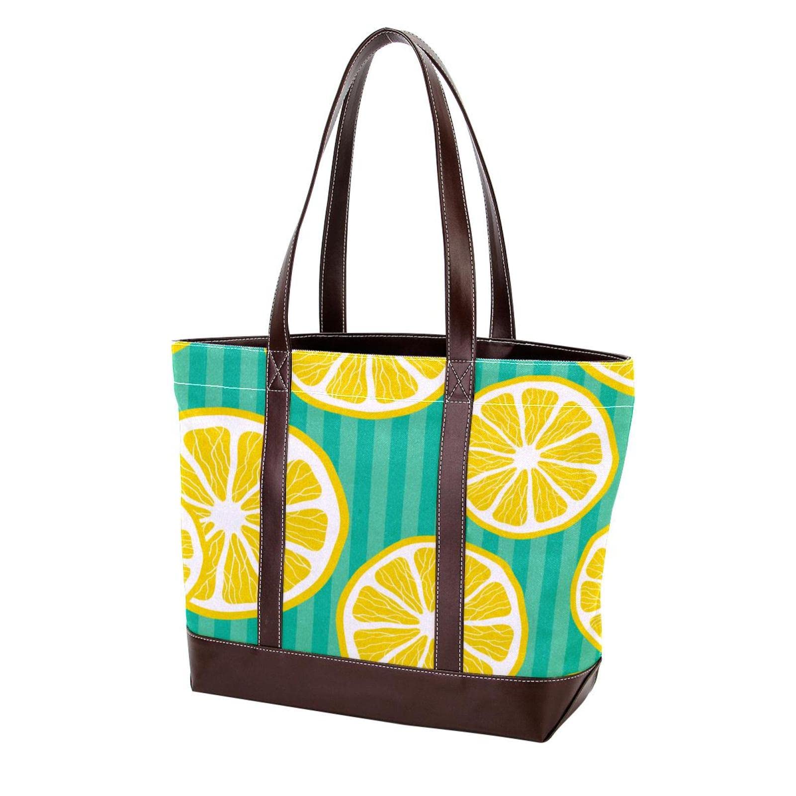 Stylish Sunflower Print Large Tote Bag for Women - Durable Leather & Canvas Shoulder Bag with Top Handle - Perfect for Work, Travel, Beach & Shopping (Hobo Satchel Purse)