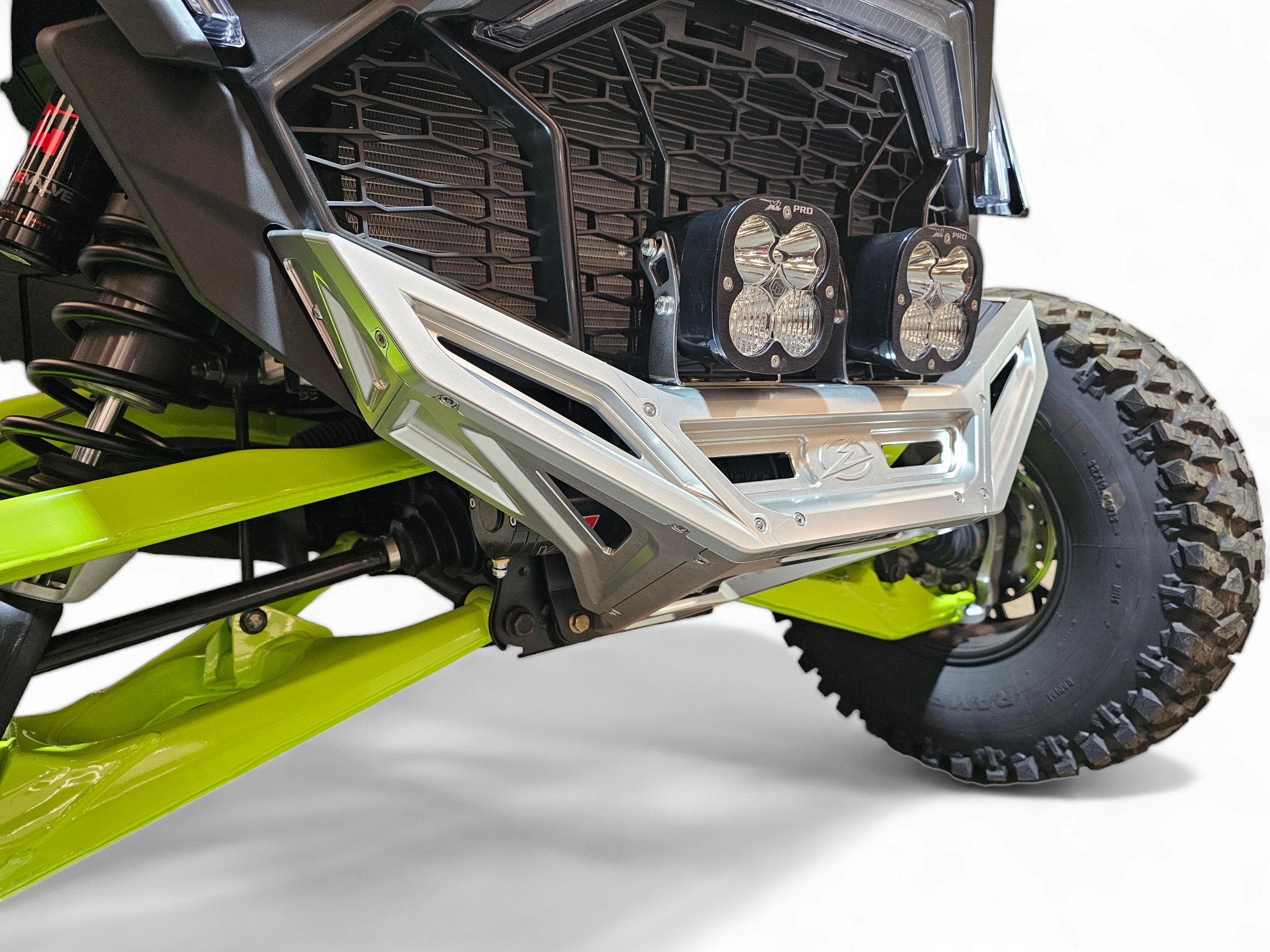 2022-2025 Polaris RZR Pro R & Turbo R Machined Billet Front Winch Bumper (Clear Anodized) - Heavy-Duty Off-Road Protection for Trail Riding & Rock Crawling - FWB610031