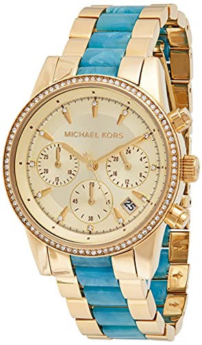 Michael Kors MK6328 Women's Ritz Gold-Tone Stainless Steel Watch - Elegant Dress Watch for Women, Perfect for Office, Party & Everyday Wear