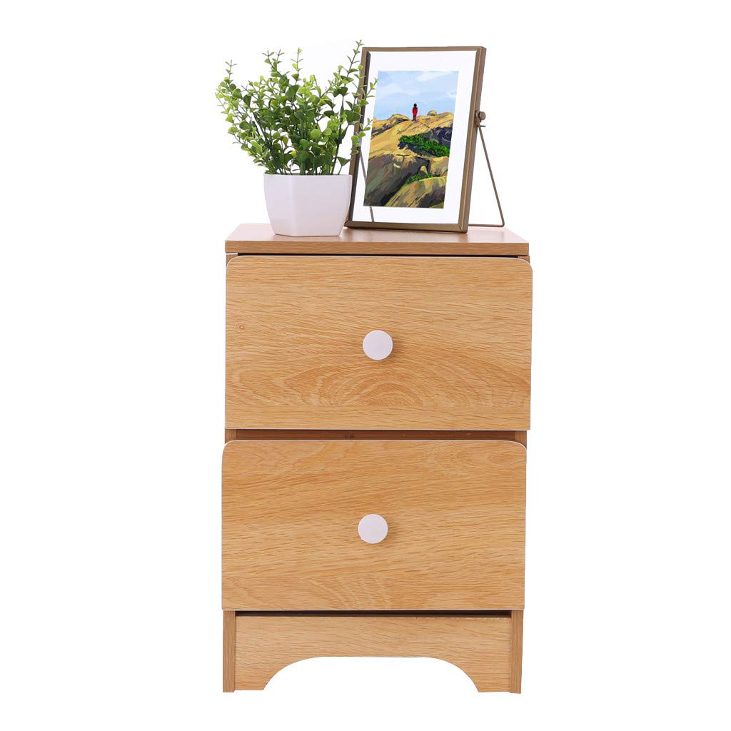 Modern Nightstand with Double Drawers - Easy Assembly Bedside Table for Bedroom Storage | Perfect for Small Spaces, Apartments & Guest Rooms