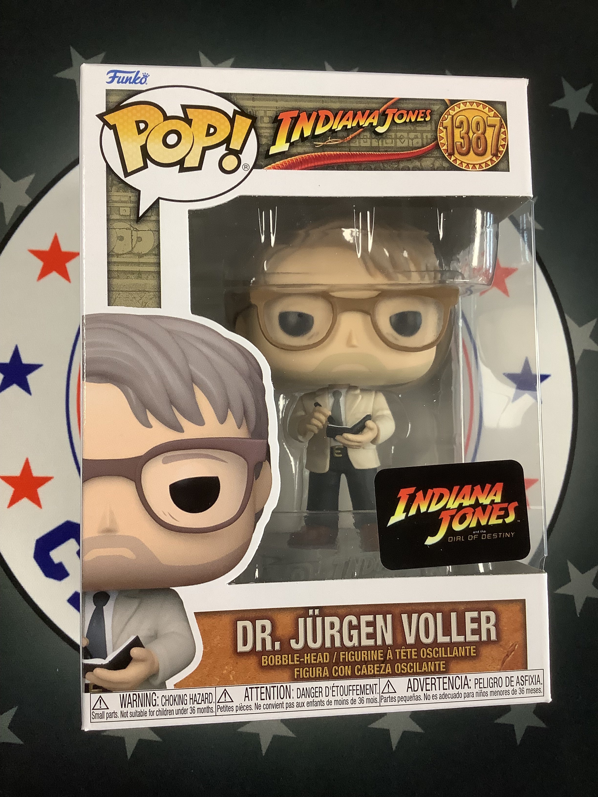 DR. Jurgen Voller Funko Pop Indiana Jones and the Dial of Destiny Collectible Figure #1387 with Protector Case - Perfect for Movie Fans, Collectors, and Gift Giving