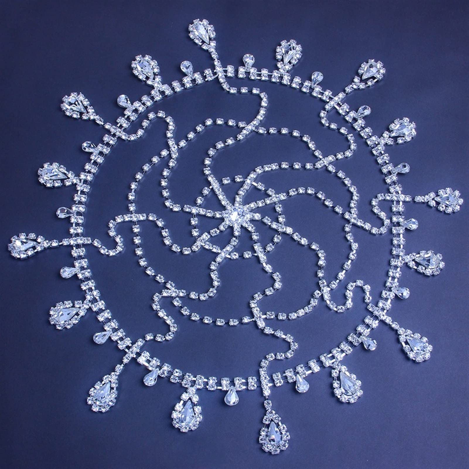 SHANGMAOYO Handmade Crystal Bridal Headband - Waterdrop Forehead Headpiece Wedding Hair Accessory with Bling Jewelry for Bride, Bridesmaid & Special Occasions | Perfect for Weddings, Prom, Parties & Formal Events