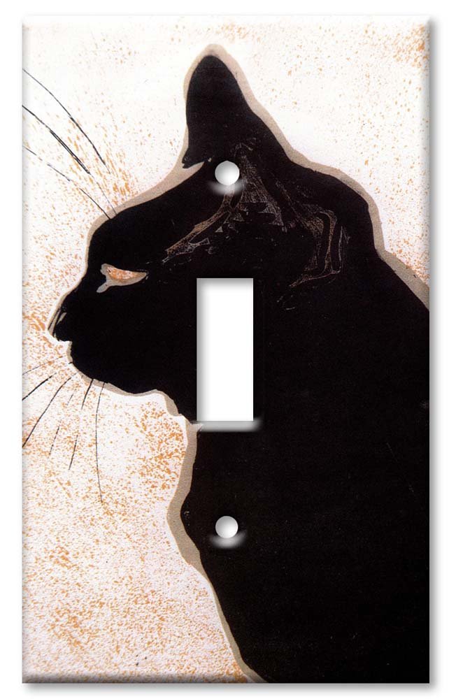 Oversized Decorative Metal Switch Plate - Single Gang Toggle Art Wall Plate - Les Chats Design - Made in USA - Perfect for Living Room, Bedroom & Office Decor