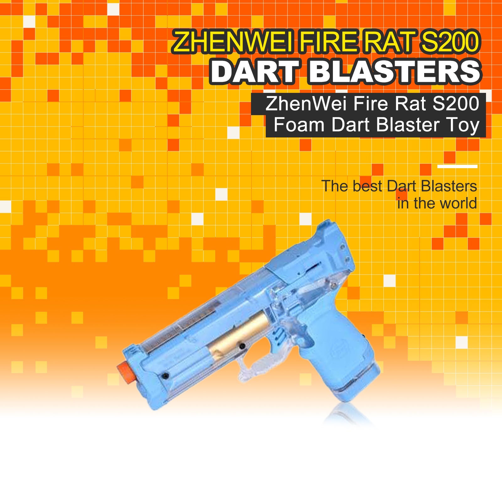 ZhenWei Fire Rat S200 Foam Dart Blaster Toy Gun - High Performance Foam Dart Blaster for Kids & Adults - Perfect for Outdoor Play, Nerf Battles & Backyard Games