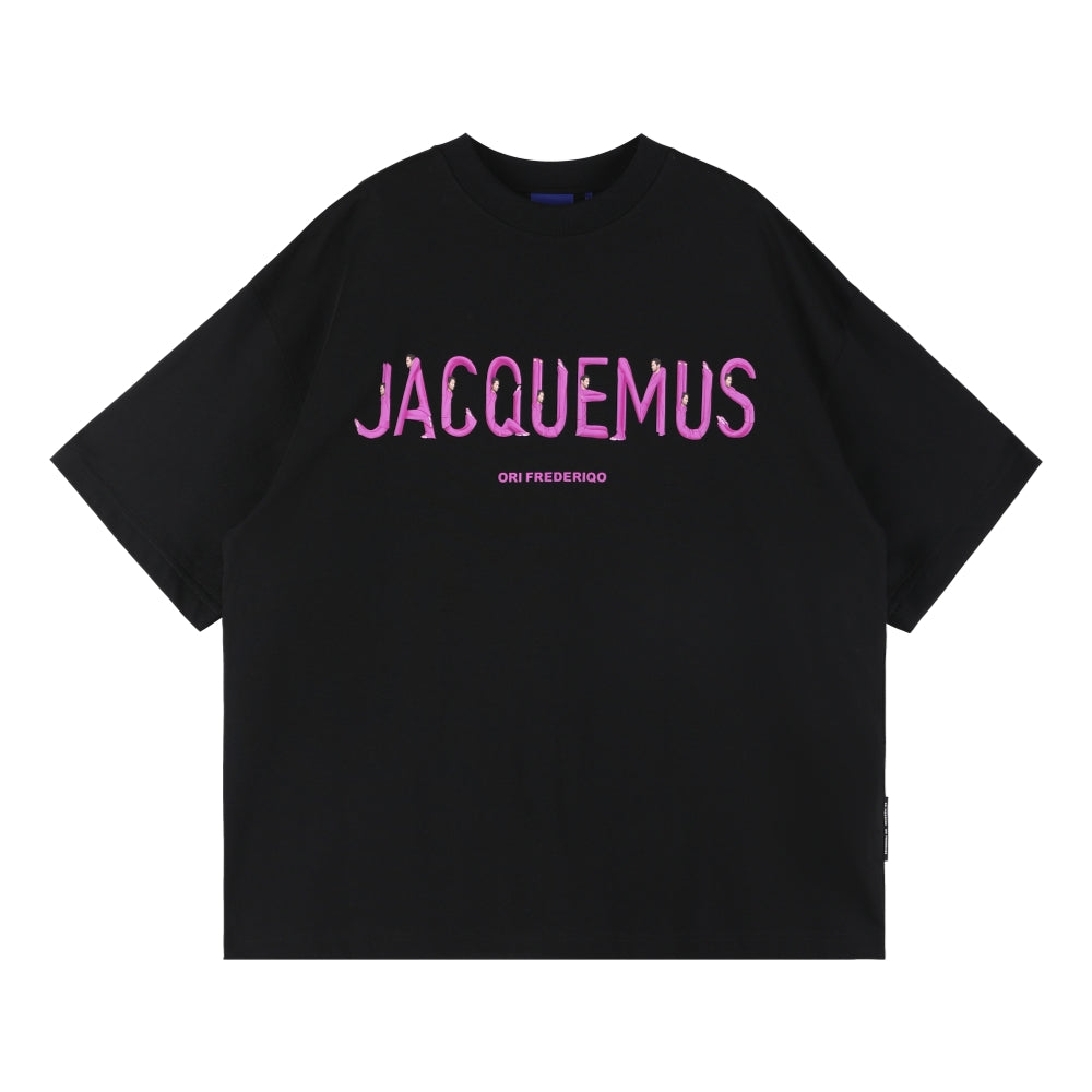 Ori Frederiqo Jacquemus Classic SS Te Black T-Shirt for Men | Premium Cotton Casual Wear | Perfect for Street Style & Everyday Outfits