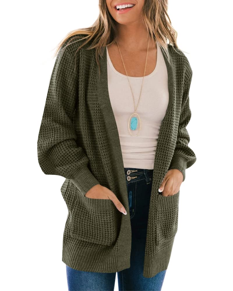 Klousilover Women's Lightweight Cardigan Sweater - Long Sleeve Open Front Knit Cardigan with Pockets for Fall & Winter | Casual Loungewear, Office Wear & Layering Piece