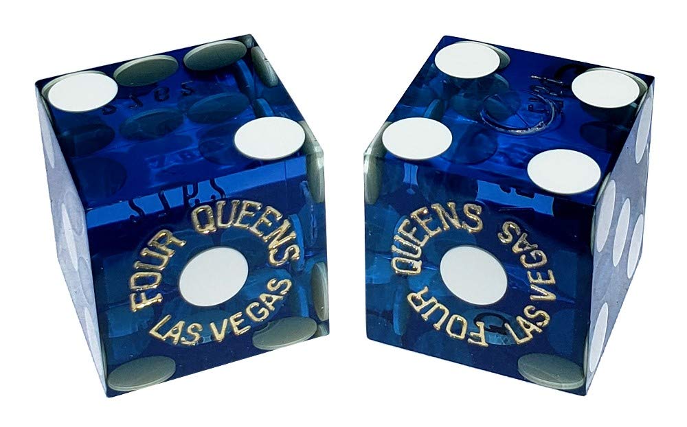 19mm Professional Craps Dice Pair with Matching Serial Numbers - Authentic Las Vegas Casino Quality (Blue Polished) - Perfect for Casino Games, Home Practice, and Tabletop Gaming