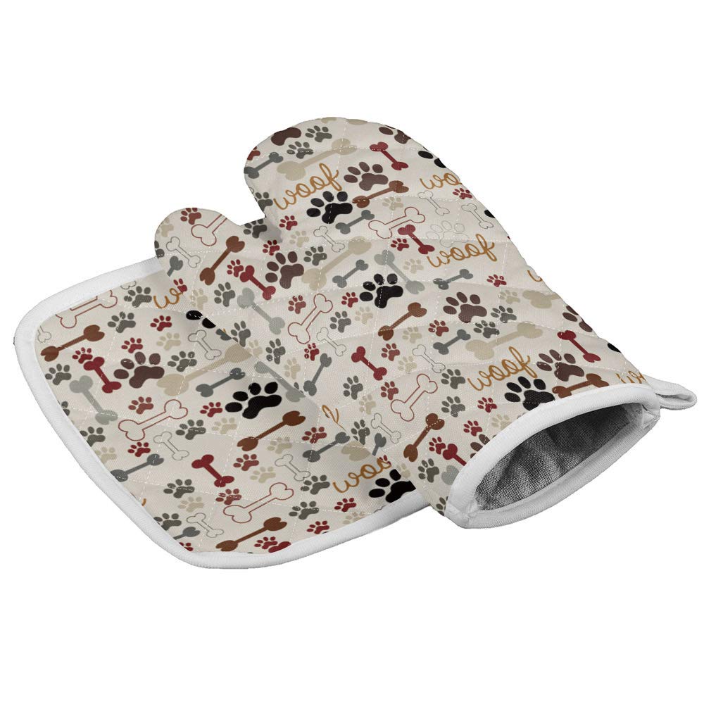 Heat Resistant Dog Paw Oven Mitts for Baking & BBQ - Non-Slip Kitchen Accessories