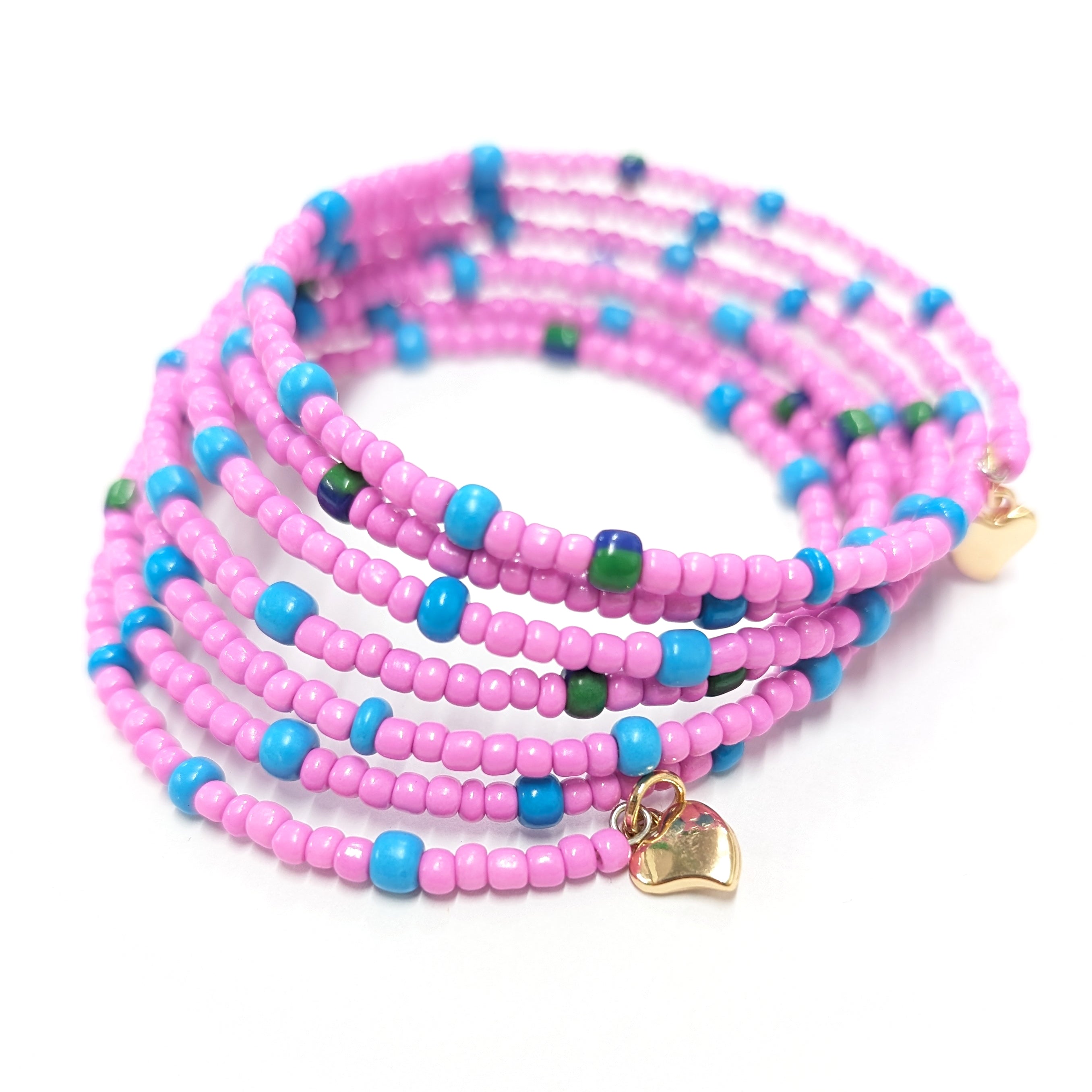 Coil Seed Bead Bracelet - Pink Handmade Jewelry for Women | Boho Style Beaded Bracelet | Perfect for Parties, Weddings & Everyday Wear