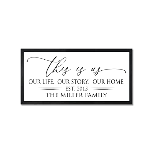 Personalized This Is Us Family Name Sign - Custom Wall Decor for Living Room, Bedroom & Home - Perfect for Housewarming Gifts & Family Photos