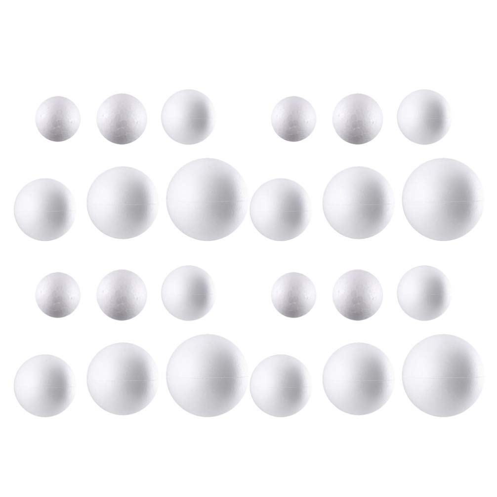 Healifty 60pcs Styrofoam Balls for DIY Crafts, Modeling, Home Decor, Christmas Ornaments, Wreath Making, and School Art Projects