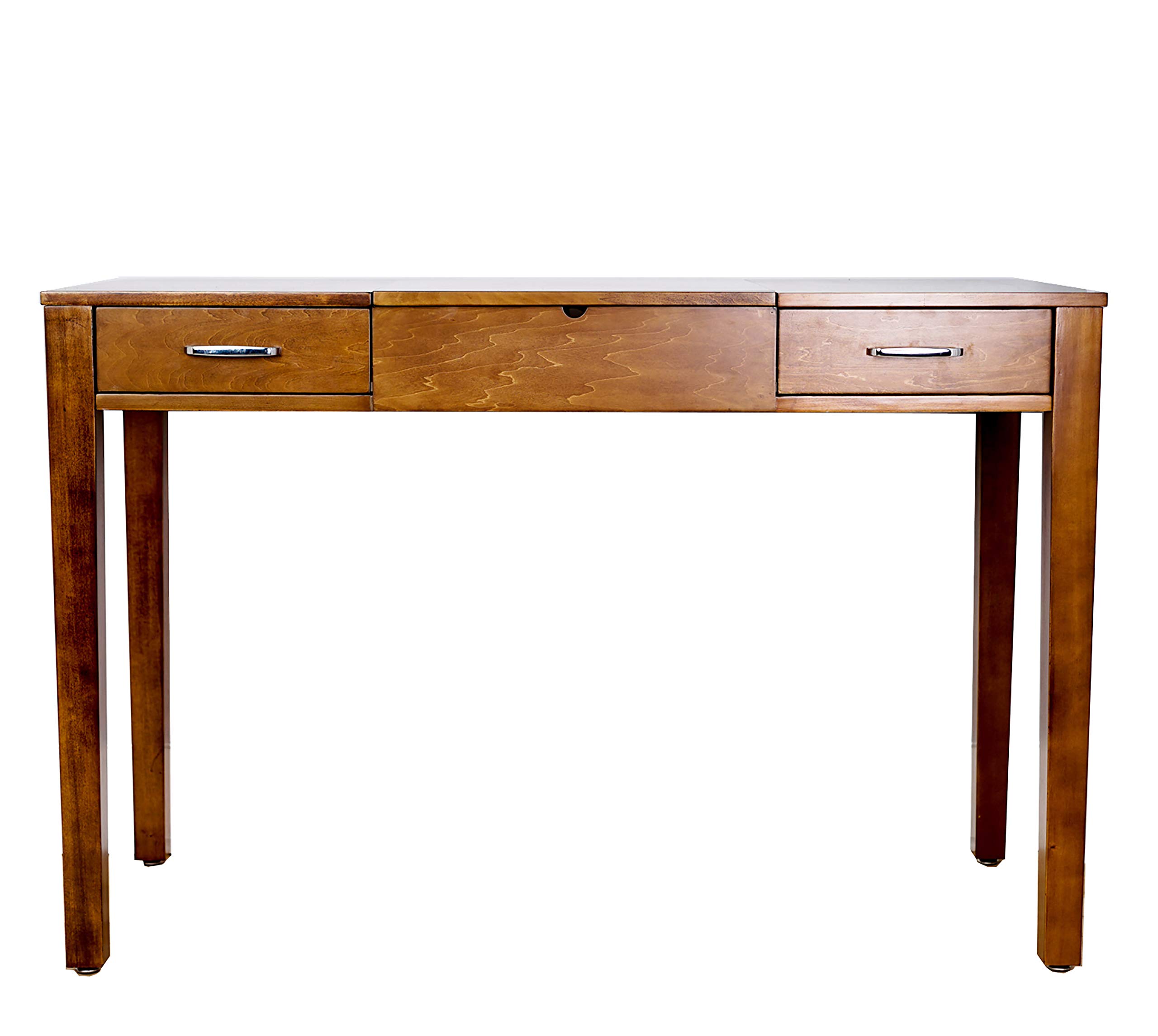 Ashley Study Writing Desk - Modern Walnut Office Desk & Vanity Table for Home Office, Study Room, or Bedroom Workspace | Durable & Stylish Home Furniture