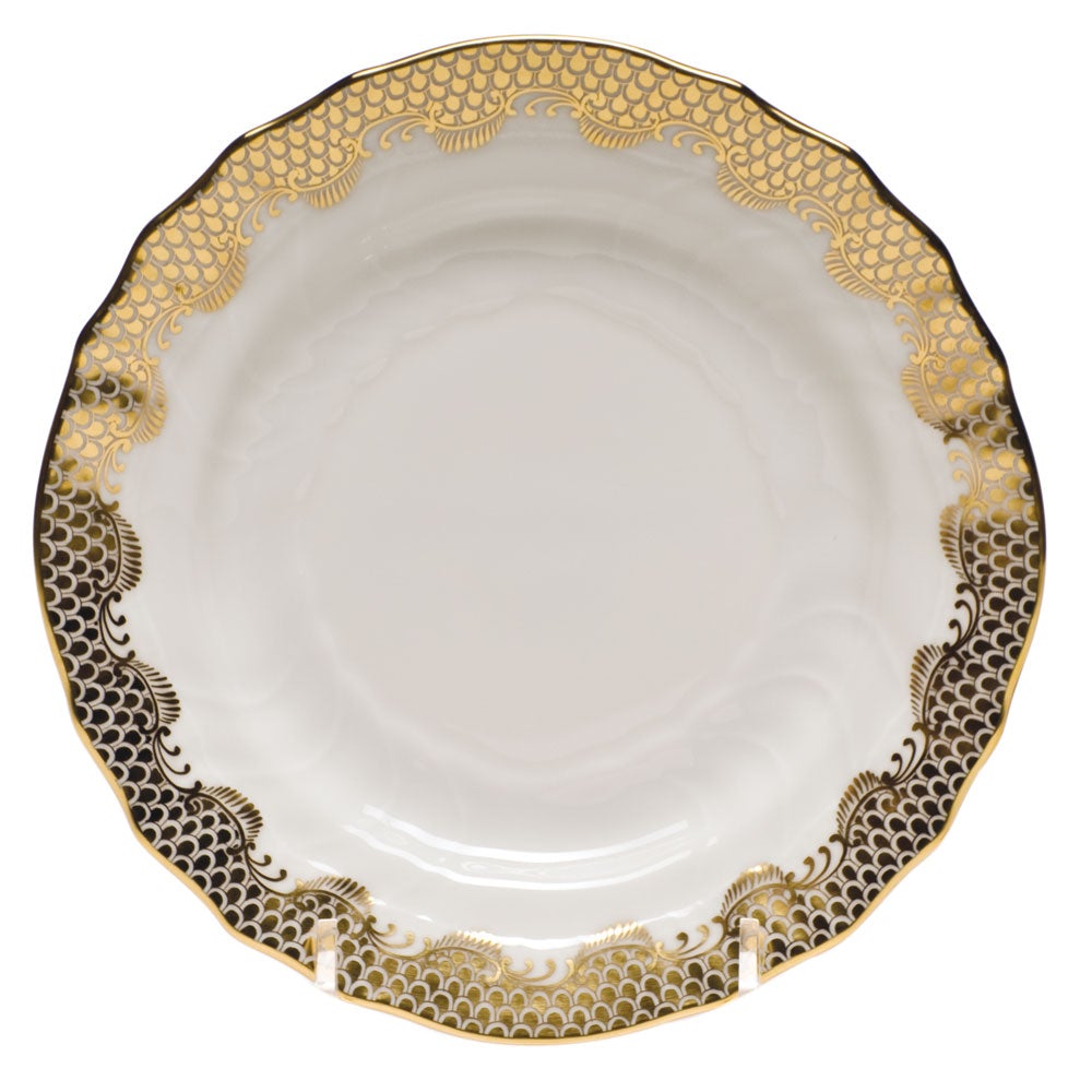 Gold Fish Scale Bread and Butter Plate Set - Elegant Appetizer Plates for Dinner Parties, Tea Time, and Special Occasions