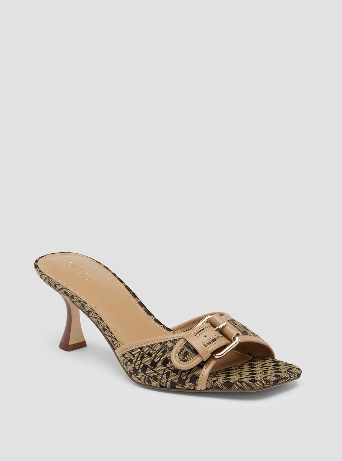 Distressed Brown Leather Kitten Heels with Logo - Comfortable Low Heel Pumps for Women | Perfect for Office, Parties & Casual Outings