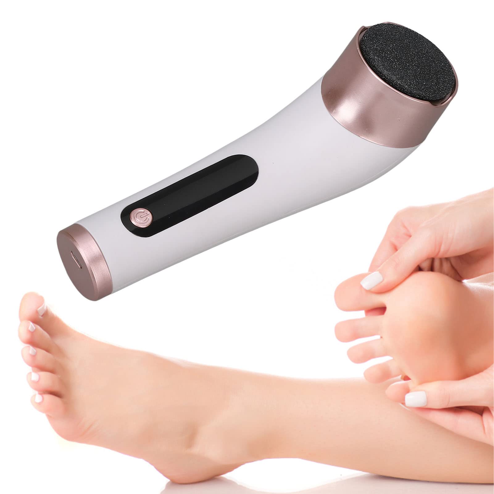 Electric Foot Callus Remover - Rechargeable Wireless Pedicure Tool with 4 Speed Settings & Pressure Sensor for Dead Skin & Cracked Heels | Perfect for Home Pedicure & Foot Care Routine