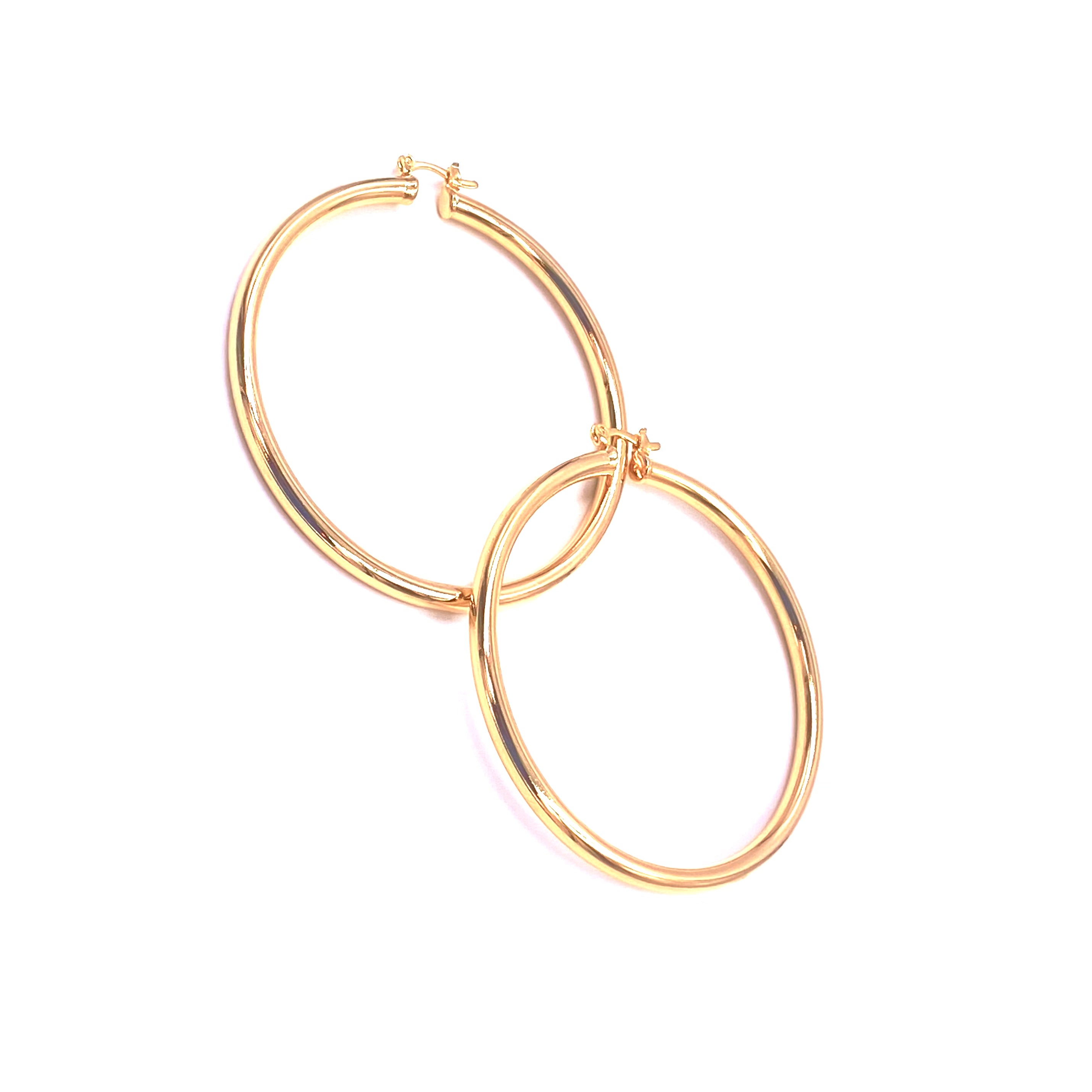 Ashley Gold Stainless Steel Large Hoop Earrings - 18K Gold Plated Dangle Earrings for Women, Hypoallergenic & Tarnish-Free | Perfect for Parties, Weddings & Everyday Wear