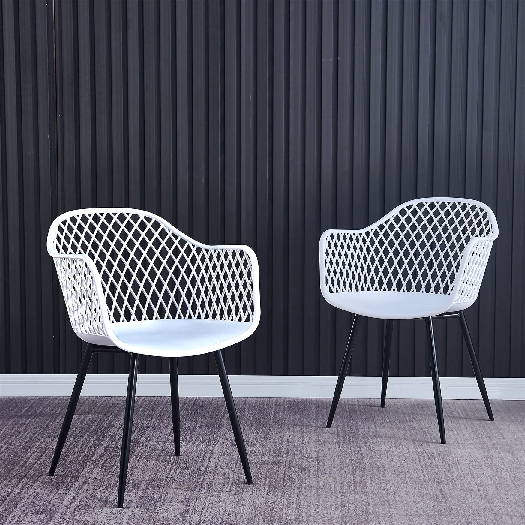 **2-Pack White Plastic Outdoor Dining Chairs - Lightweight & Durable for Patio, Garden, Balcony, Kitchen & Indoor Use - Perfect for BBQs, Parties & Everyday Meals**
