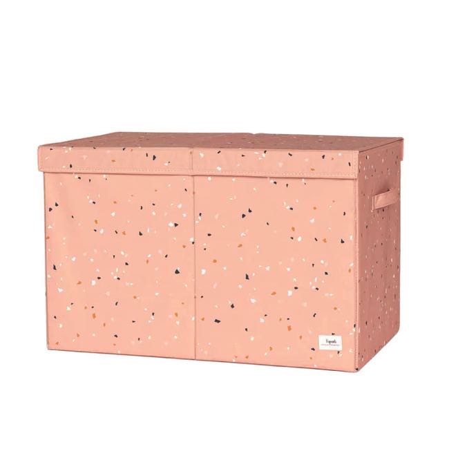 3 Sprouts Eco-Friendly Toy Storage Bin - Recycled Fabric Toy Chest with Terrazzo Clay Design - Perfect for Kids' Room Organization & Nursery Decor