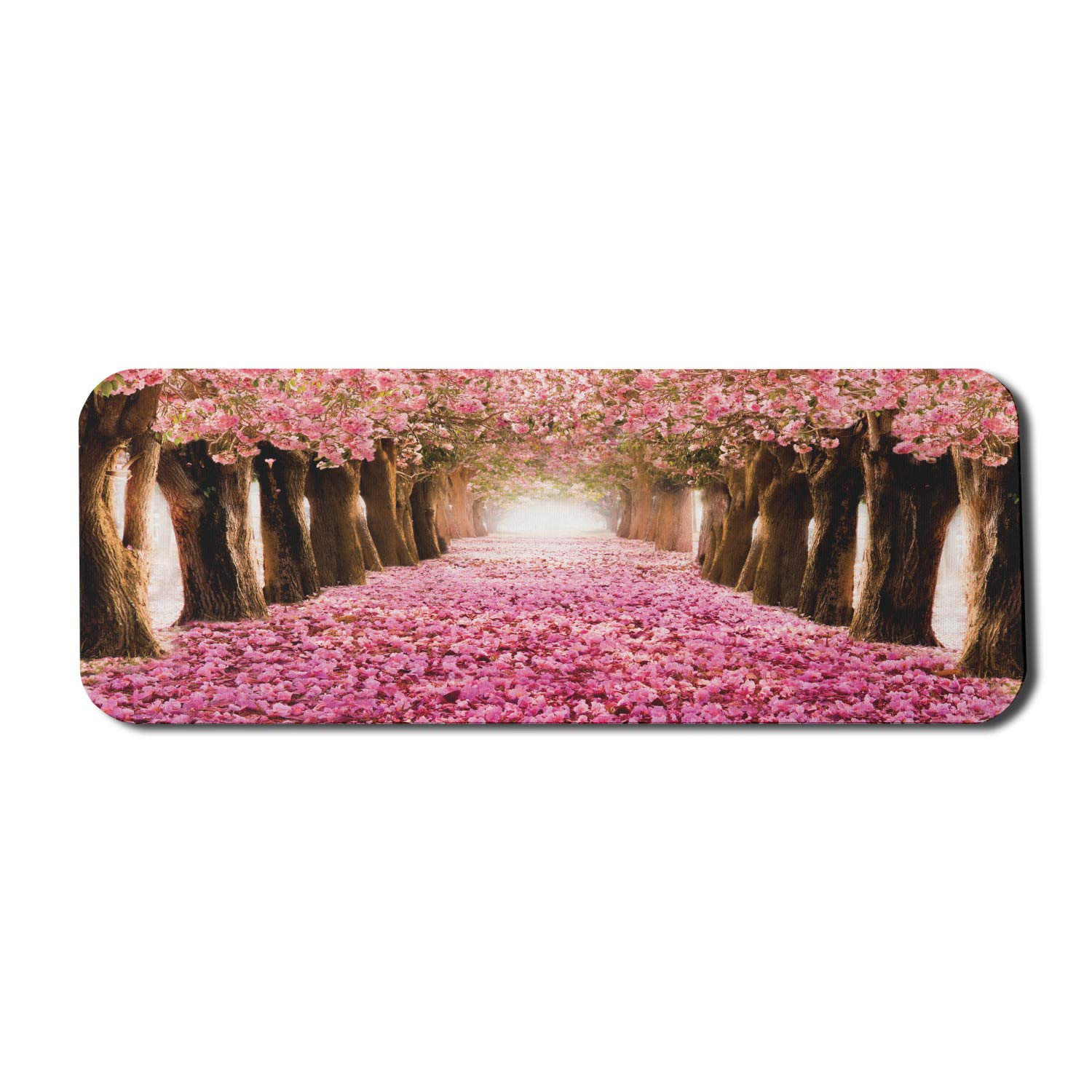 Ambesonne Romantic Floral Mouse Pad - Non-Slip Rubber Gaming Mousepad with Blossoming Flower Tree Design, 31
