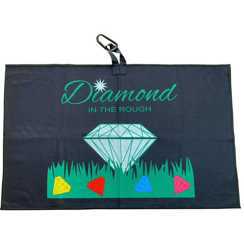 Giggle Golf Diamond in The Rough Waffle Golf Towel - Premium Microfiber Golf Towel for Golfers - Perfect for Golf Course, Driving Range & Club Cleaning