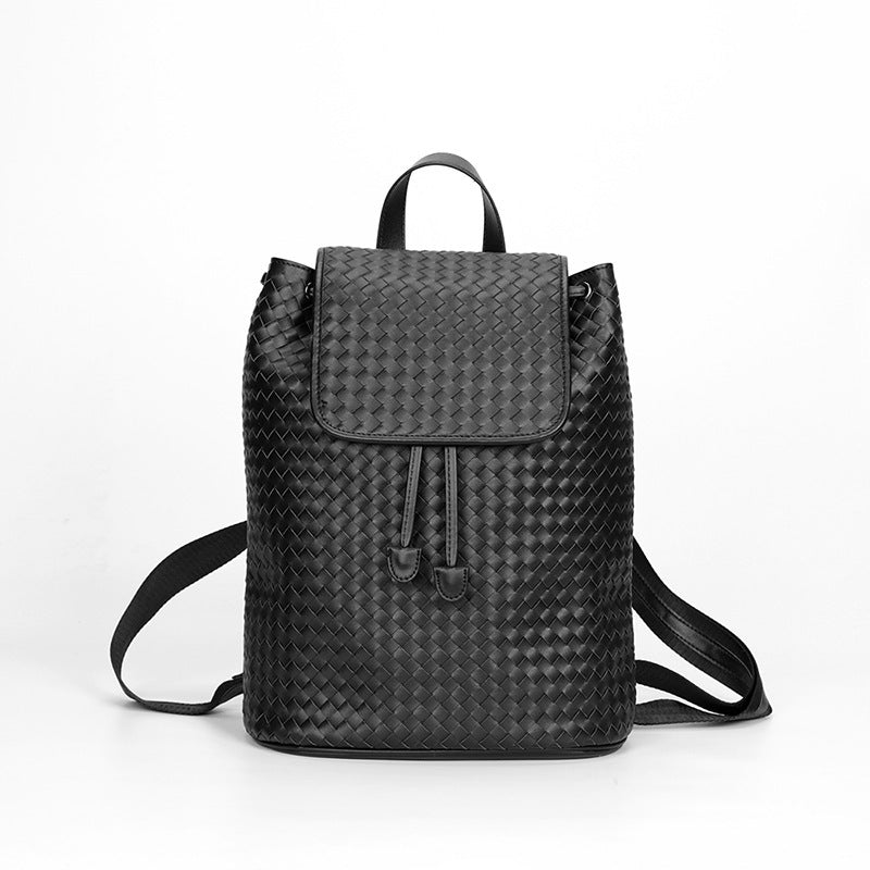 Genuine Leather Woven Large Capacity Casual Backpack for Men & Women - Perfect for Travel, Work, School and Everyday Use