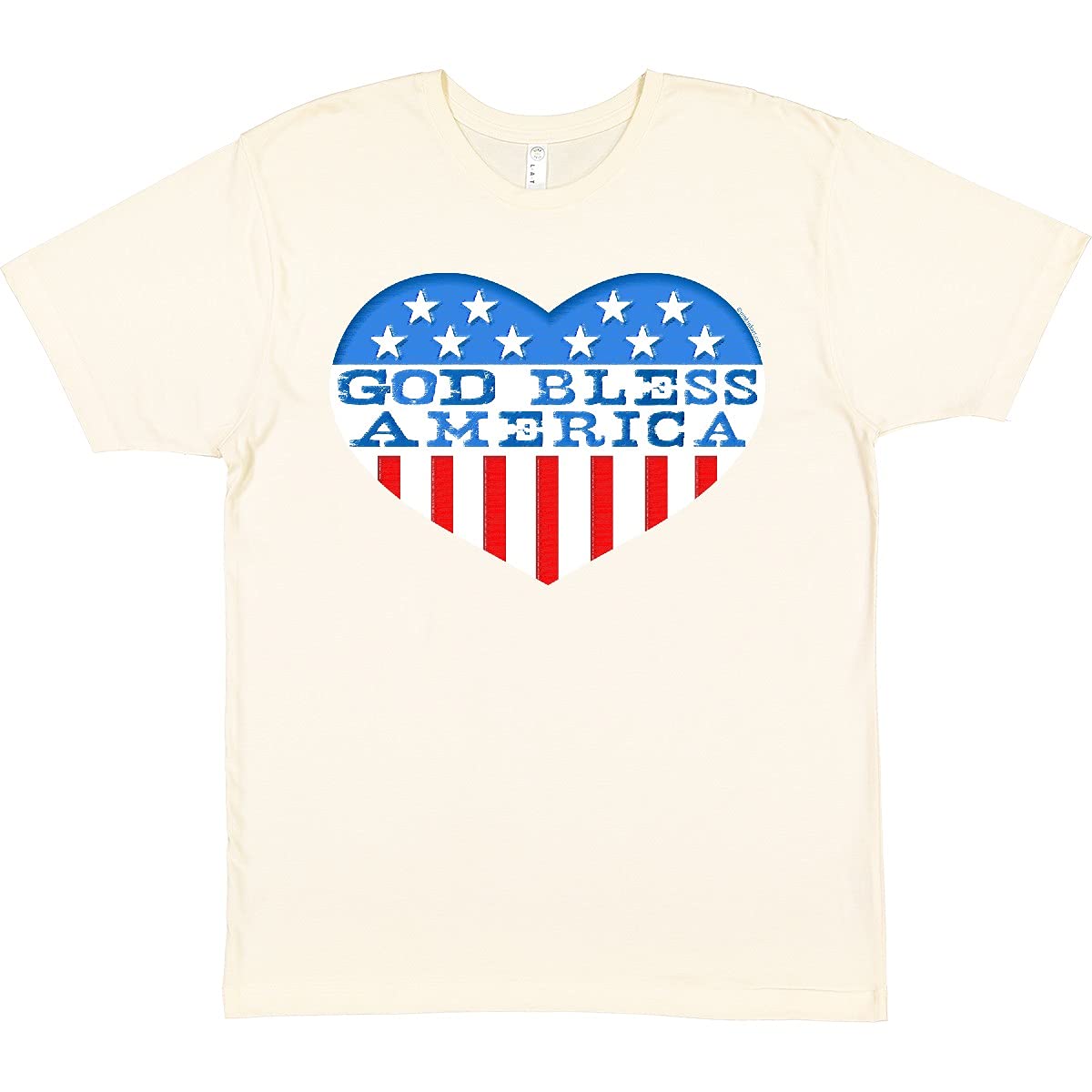 Inktastic God Bless America Heart T-Shirt - Patriotic American Flag Tee for Men & Women - Perfect for 4th of July, Memorial Day & Veterans Day Celebrations