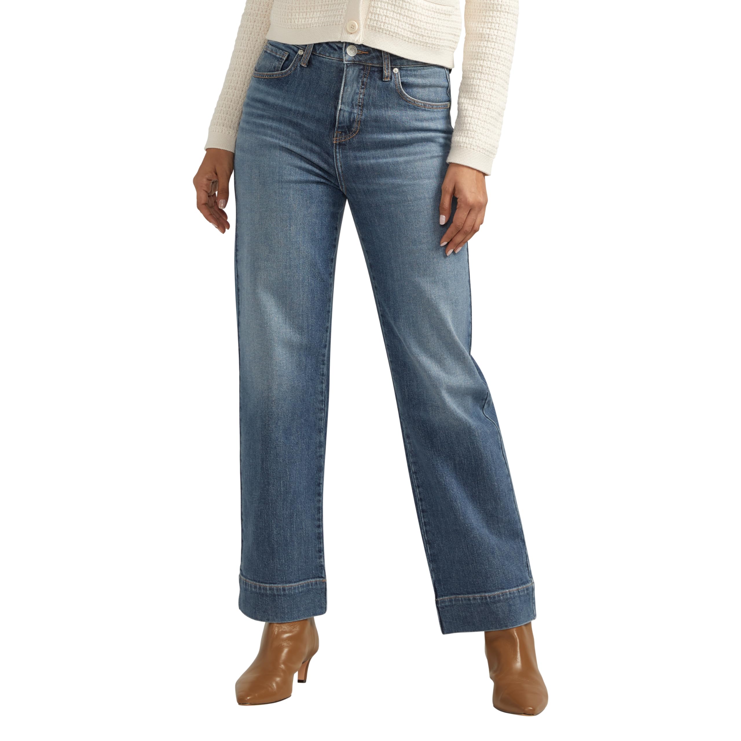 JAG Women's Sophia High Rise Wide Leg Jeans - Comfortable Stretch Denim Pants for Casual & Work Outfits | Perfect for Office, Travel & Everyday Wear