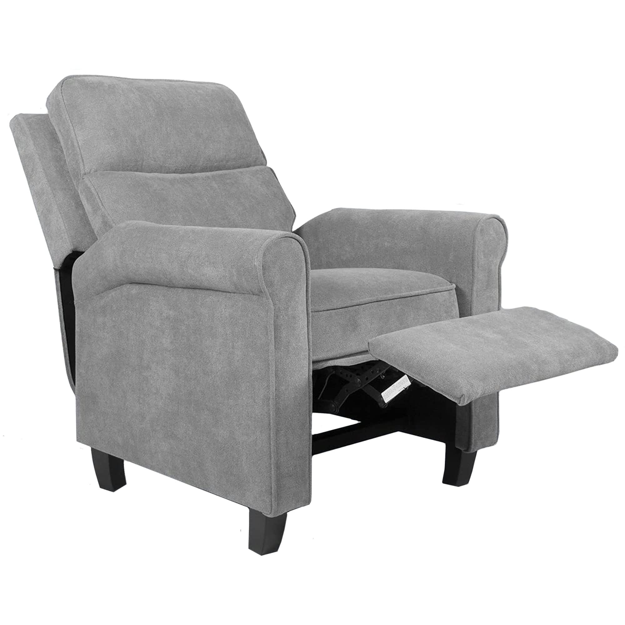 Comfortable Recliner Chair - Soft Fabric Push Back Single Reclining Sofa for Living Room, Bedroom & Home Theater | Ergonomic Lounge Furniture for Relaxation & Entertainment | Grey Home Decor