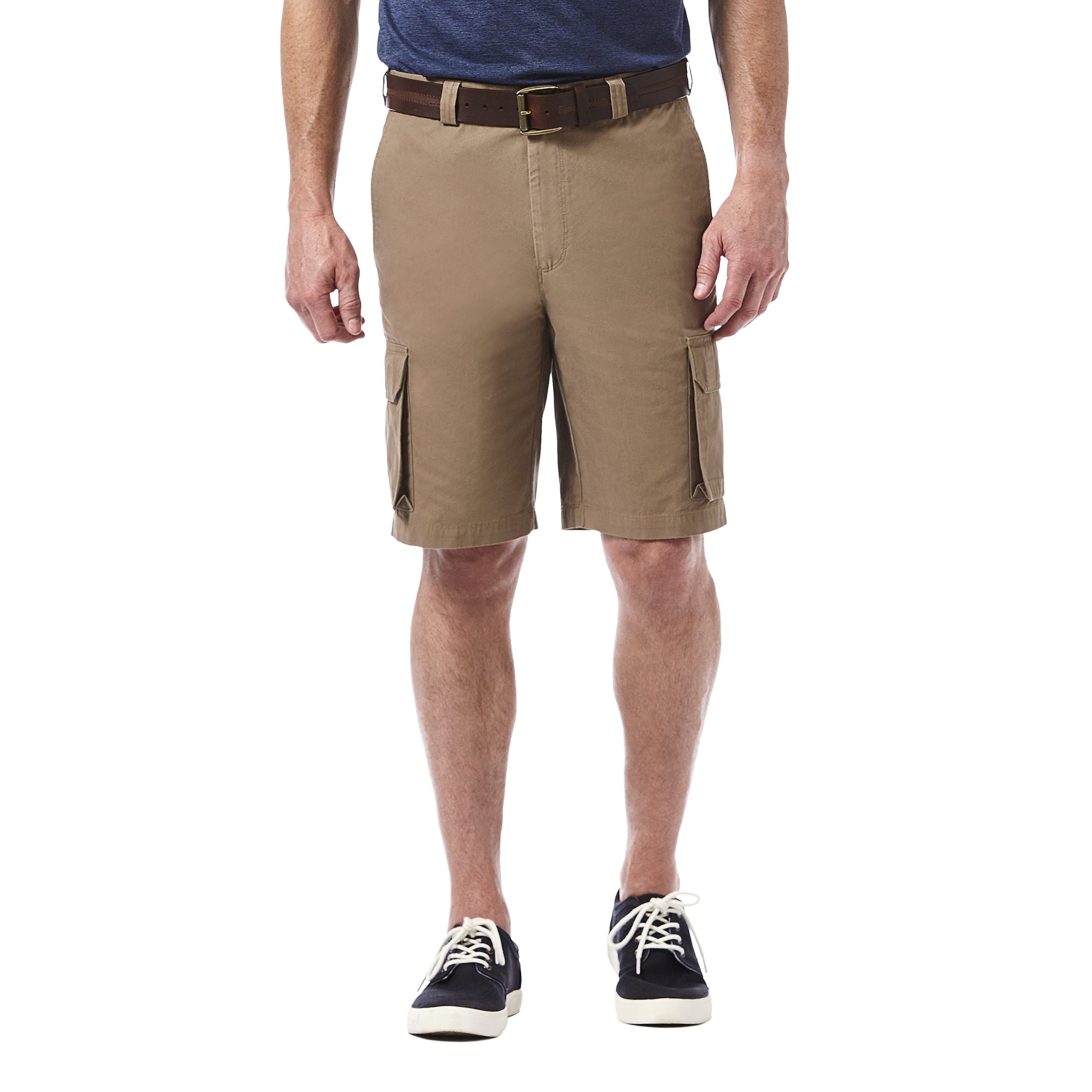 Haggar Men's Comfort Cargo Shorts - Stretch Fit, Multiple Pockets | Regular, Big & Tall Sizes | Perfect for Outdoor Activities, Travel & Casual Wear