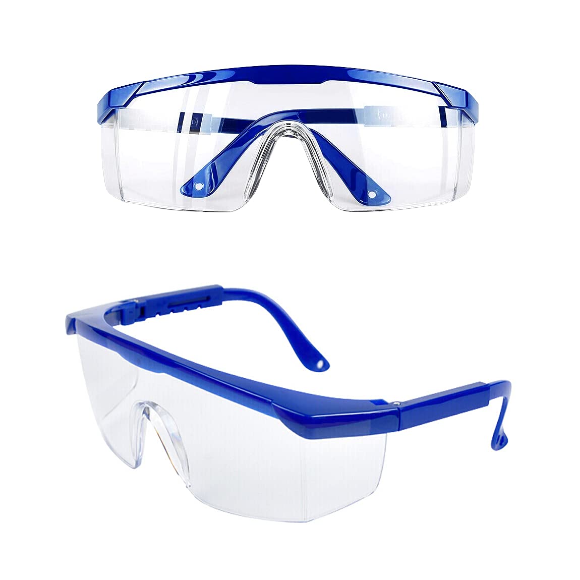 JUHONNZ Safety Goggles - 2 Pack Anti-Fog Protective Glasses with Clear Thick PC Lenses for Kids & Adults | Wrap-Around Design, Grey Frames | Perfect for Woodworking, Lab Work, DIY Projects & Outdoor Activities