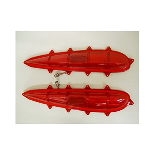 United Pacific 1959 Chevy Impala 98 LED Red Brake Stop Turn Tail Lights Pair - Left & Right Replacement Lights for Classic Car Restoration & Night Driving Safety