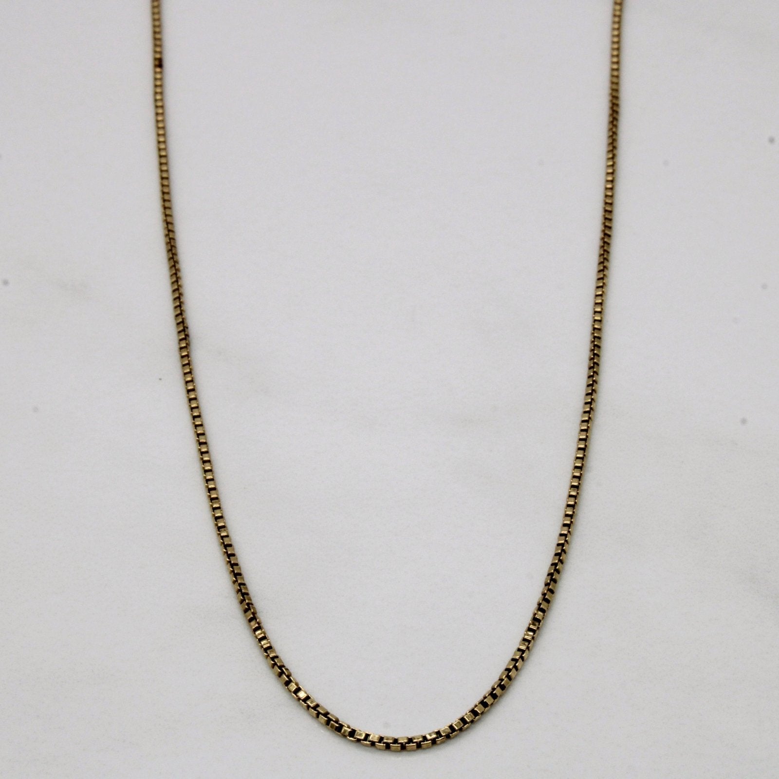 10K Yellow Gold Box Link Chain Necklace 18 Inches - Elegant & Durable Jewelry for Women, Perfect for Everyday Wear, Gifts & Special Occasions