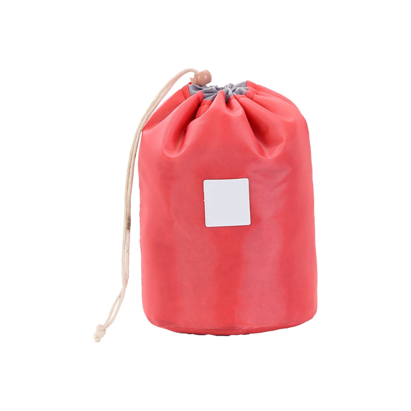 Large Capacity Barrel Shaped Cosmetic Bag - Soft Travel Makeup Organizer with Drawstring, Multifunctional Bucket Toiletry Pouch for Women | Perfect for Travel, Gym & Daily Essentials Storage (UJS145)