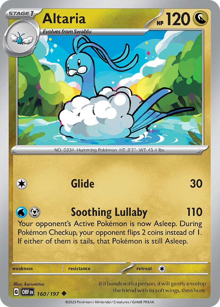 Altaria (160/197) Pokemon Card - Scarlet & Violet: Obsidian Flames - Collectible Trading Card for Battles & Display